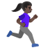 woman running facing right: dark skin tone emoji on Google