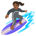 woman surfing: medium-dark skin tone emoji on Google