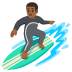 man surfing: medium-dark skin tone emoji on Google