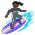 woman surfing: dark skin tone emoji on Google