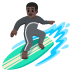 man surfing: dark skin tone on Google