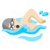 man swimming: light skin tone emoji on Google