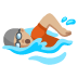 person swimming: medium-light skin tone on Google