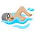 man swimming: medium-light skin tone emoji on Google