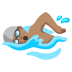 man swimming: medium skin tone emoji on Google