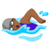 woman swimming: medium-dark skin tone emoji on Google