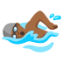 man swimming: medium-dark skin tone emoji on Google