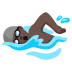 man swimming: dark skin tone on Google