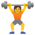 person lifting weights on Google