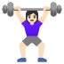 woman lifting weights: light skin tone on Google
