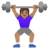 woman lifting weights: medium skin tone on Google