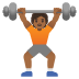 person lifting weights: medium-dark skin tone on Google
