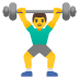 man lifting weights on Google
