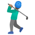 man golfing: medium skin tone emoji on Google