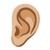 ear: medium-light skin tone emoji on Google