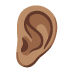 ear: medium skin tone emoji on Google