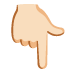 backhand index pointing down: light skin tone emoji on Google