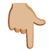 backhand index pointing down: medium-light skin tone emoji on Google
