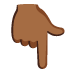 backhand index pointing down: medium-dark skin tone on Google