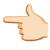 backhand index pointing left: light skin tone emoji on Google