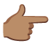 backhand index pointing right: medium skin tone emoji on Google