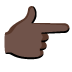 backhand index pointing right: dark skin tone emoji on Google