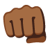 oncoming fist: medium-dark skin tone emoji on Google
