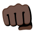 oncoming fist: dark skin tone on Google