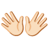 open hands: light skin tone on Google
