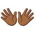 open hands: medium-dark skin tone on Google