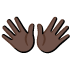 open hands: dark skin tone emoji on Google