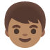 boy: medium skin tone emoji on Google
