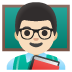 man teacher: light skin tone emoji on Google