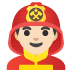 man firefighter: light skin tone emoji on Google