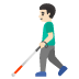 man with white cane: light skin tone on Google