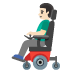 man in motorized wheelchair: light skin tone on Google