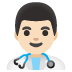 man health worker: light skin tone on Google