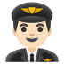 man pilot: light skin tone emoji on Google