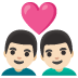 couple with heart: man, man, light skin tone emoji on Google