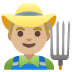 man farmer: medium-light skin tone emoji on Google
