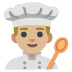 man cook: medium-light skin tone emoji on Google