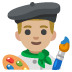 man artist: medium-light skin tone on Google