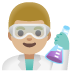 man scientist: medium-light skin tone on Google