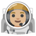 man astronaut: medium-light skin tone emoji on Google