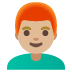 man: medium-light skin tone, red hair on Google