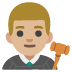 man judge: medium-light skin tone emoji on Google