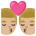 kiss: man, man, medium-light skin tone on Google