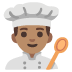 man cook: medium skin tone emoji on Google