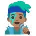 man singer: medium skin tone emoji on Google