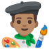 man artist: medium skin tone emoji on Google